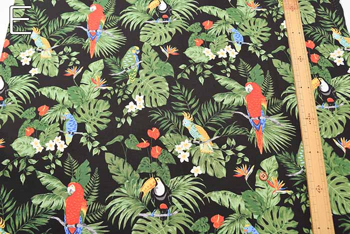 Cotton Ox Printed Fabric Tropical Bird - nomura tailor