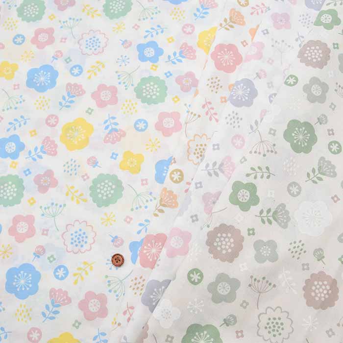 Cotton shirting printed fabric Flower - nomura tailor