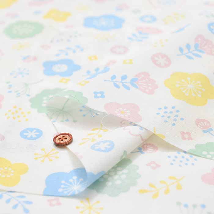 Cotton shirting printed fabric Flower - nomura tailor