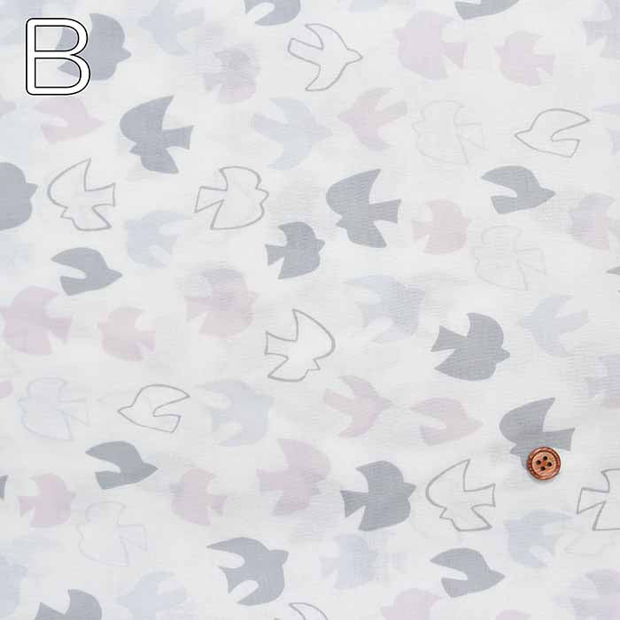 Cotton shirting printed fabric Bird - nomura tailor