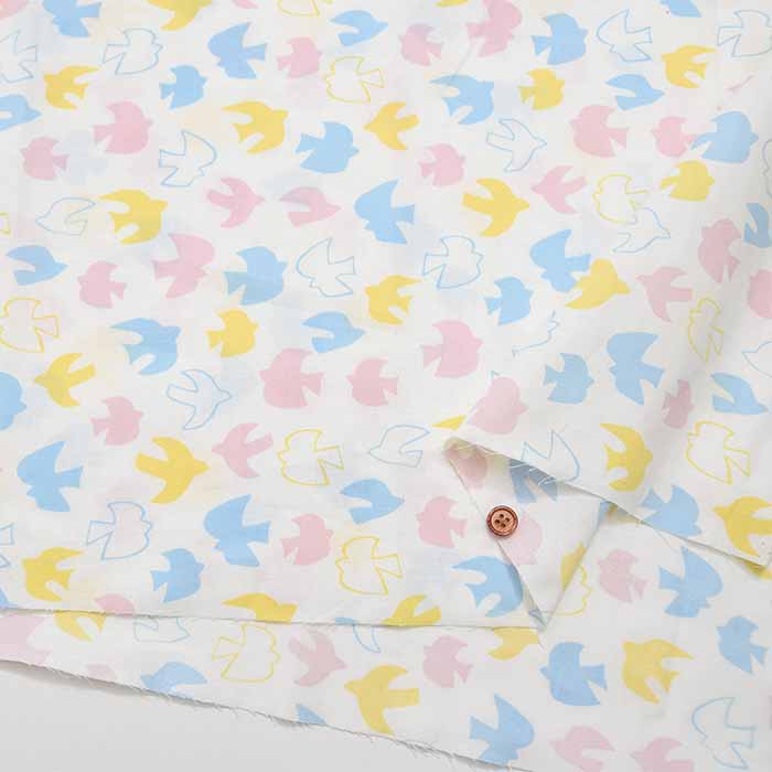 Cotton shirting printed fabric Bird - nomura tailor