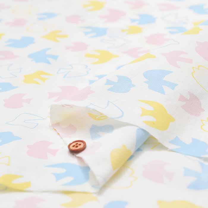 Cotton shirting printed fabric Bird - nomura tailor