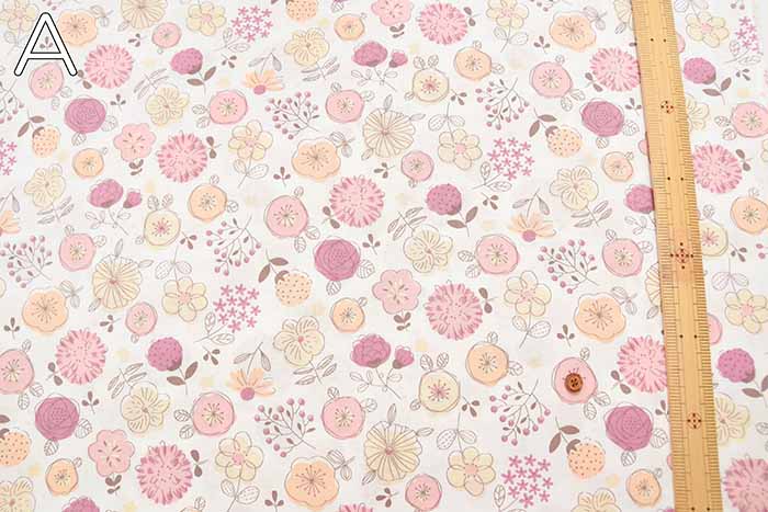 Cotton sheeting print fabric Flower - nomura tailor