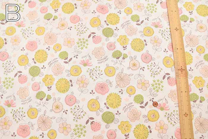 Cotton sheeting print fabric Flower - nomura tailor