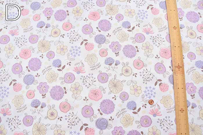 Cotton sheeting print fabric Flower - nomura tailor