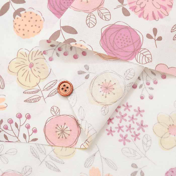 Cotton sheeting print fabric Flower - nomura tailor