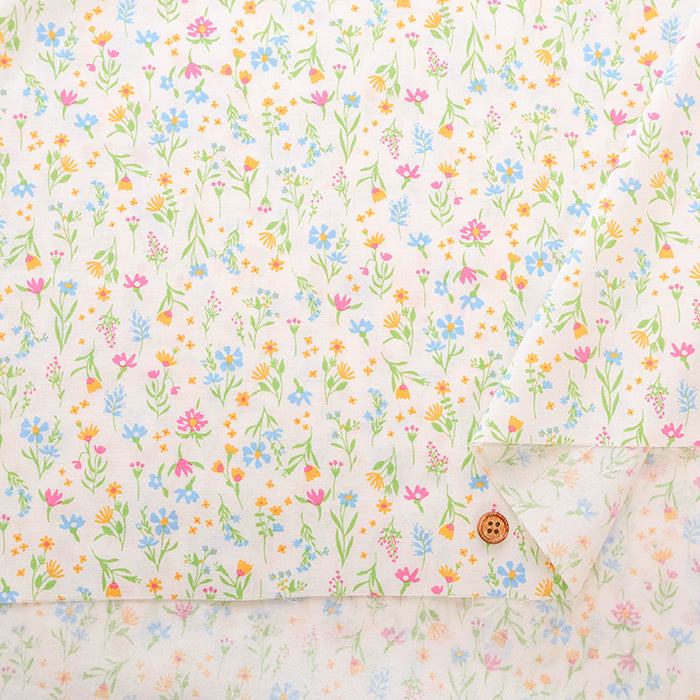 Cotton Sharting Printed Fabric - Mini Flower - nomura tailor