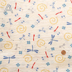 Cotton Ripple-printed Fabric - Japanese Style Dragonfly - nomura tailor
