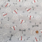 Cotton Ripple-printed Fabric - Japanese Style Dragonfly - nomura tailor