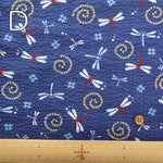 Cotton Ripple-printed Fabric - Japanese Style Dragonfly - nomura tailor