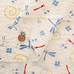 Cotton Ripple-printed Fabric - Japanese Style Dragonfly - nomura tailor