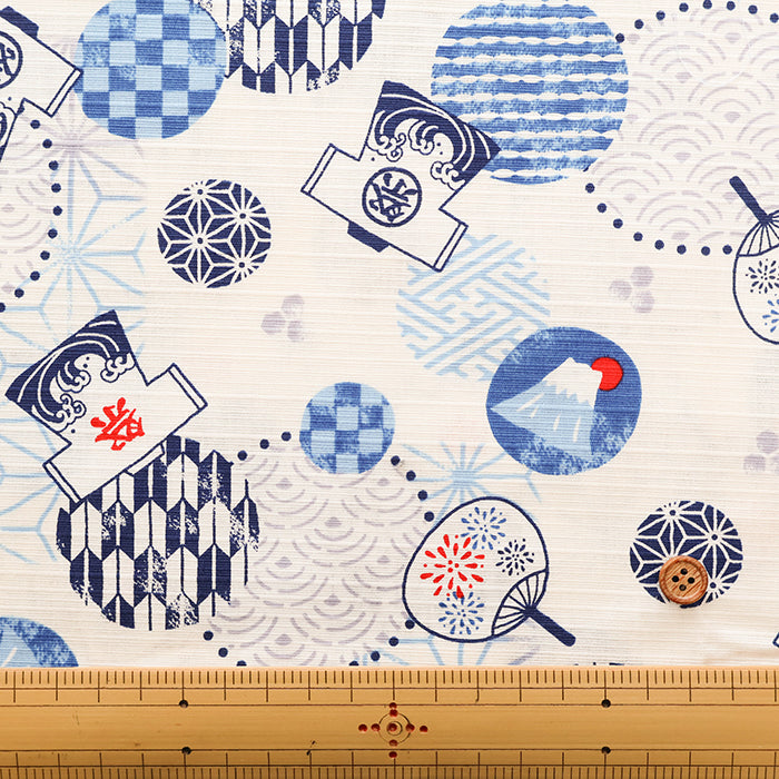 Cotton Shantung Print Fabric - Happi - nomura tailor