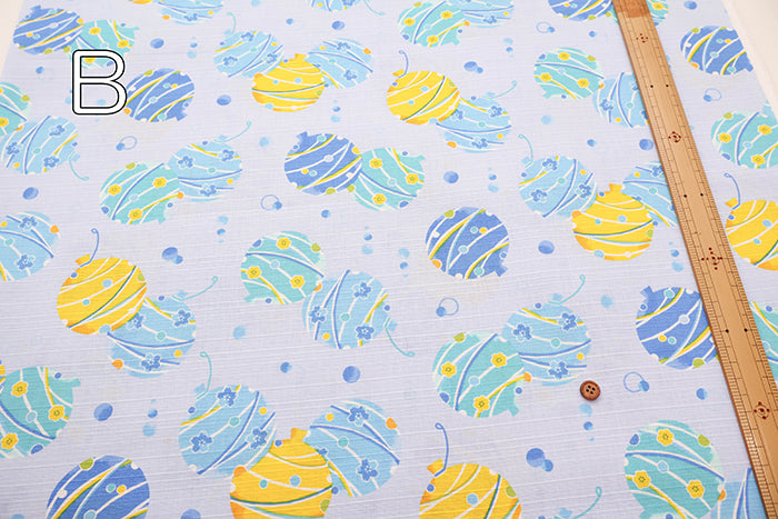 Cotton Shantung Print Fabric - Water Balloons - nomura tailor
