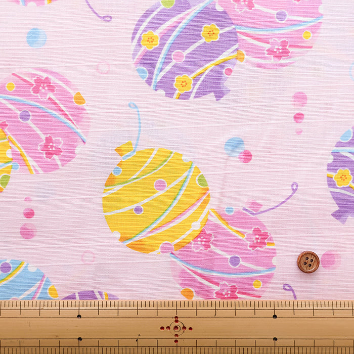 Cotton Shantung Print Fabric - Water Balloons - nomura tailor