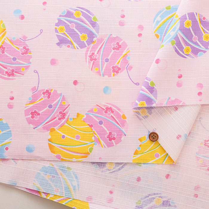 Cotton Shantung Print Fabric - Water Balloons - nomura tailor