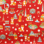 Cotton Muslin Lame (Glitter) Fabric - Tourist Shiba Inu - nomura tailor
