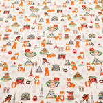 Cotton Muslin Lame (Glitter) Fabric - Tourist Shiba Inu - nomura tailor
