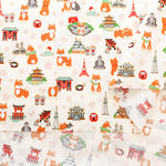 Cotton Muslin Lame (Glitter) Fabric - Tourist Shiba Inu - nomura tailor