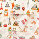 Cotton Muslin Lame (Glitter) Fabric - Tourist Shiba Inu - nomura tailor