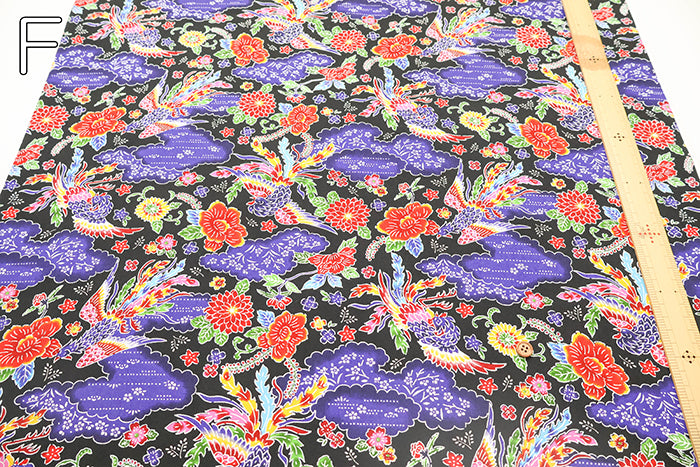 Cotton Broad Printed Fabric - Bingata Style - nomura tailor