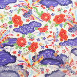 Cotton Broad Printed Fabric - Bingata Style - nomura tailor