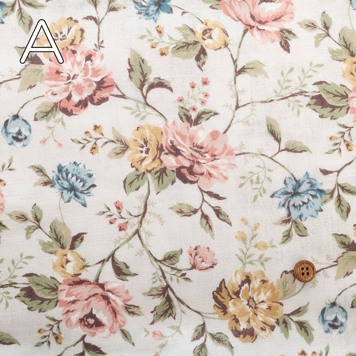 Cotton Double Gauze Printed Fabric - Elegant Flower - nomura tailor
