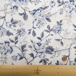 Cotton Double Gauze Printed Fabric - Elegant Flower - nomura tailor