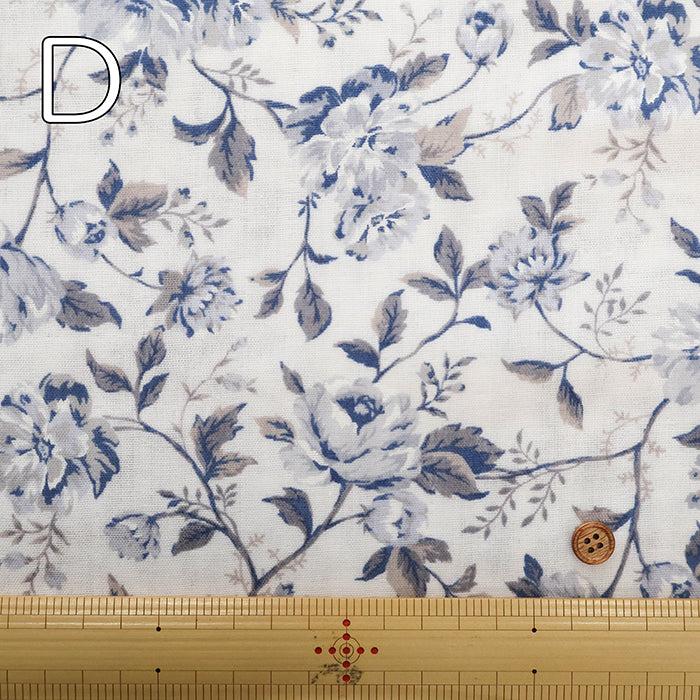 Cotton Double Gauze Printed Fabric - Elegant Flower - nomura tailor