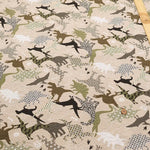 Cotton Ripple-printed Fabric - Japanese-style Dinosaur - nomura tailor