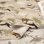 Cotton Ripple-printed Fabric - Japanese-style Dinosaur - nomura tailor