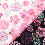 Cotton Ripple-printed Fabric - Japanese Style Flower - nomura tailor