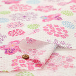 Cotton Ripple-printed Fabric - Japanese Style Flower - nomura tailor
