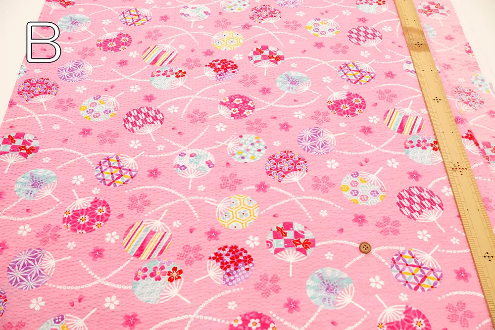 Cotton Ripple-printed Fabric - Japanese Style Uchiwa - nomura tailor