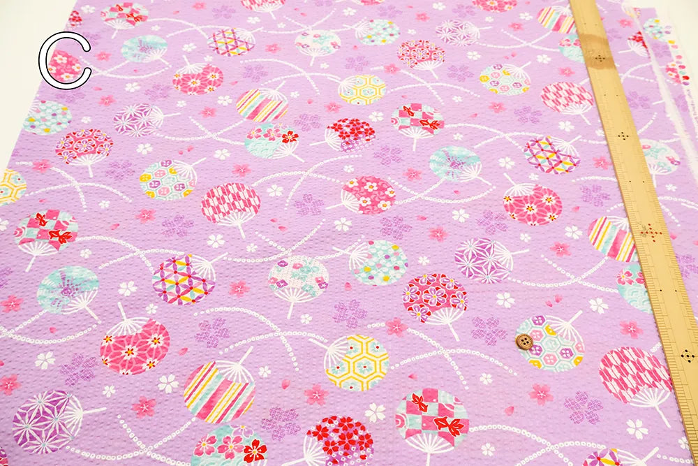 Cotton Ripple-printed Fabric - Japanese Style Uchiwa - nomura tailor