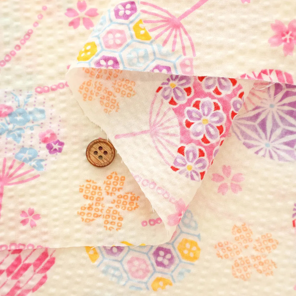 Cotton Ripple-printed Fabric - Japanese Style Uchiwa - nomura tailor