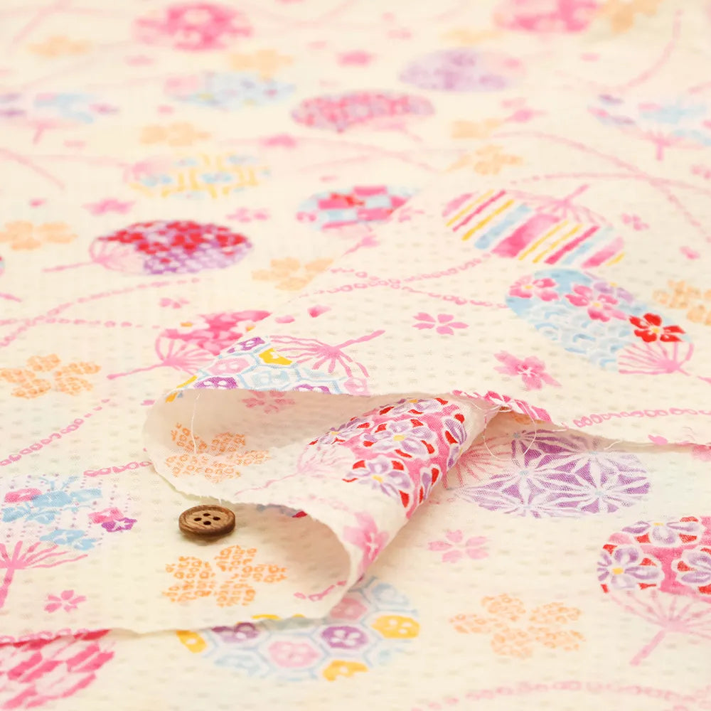 Cotton Ripple-printed Fabric - Japanese Style Uchiwa - nomura tailor