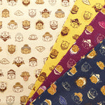 Cotton Dobby Printed Fabric - Buddha Statue - nomura tailor