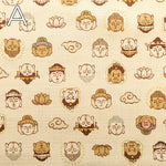 Cotton Dobby Printed Fabric - Buddha Statue - nomura tailor