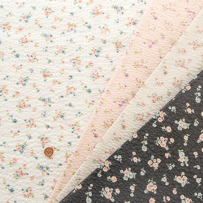 Cotton Ripple-printed Fabric - Petit Flowers - nomura tailor