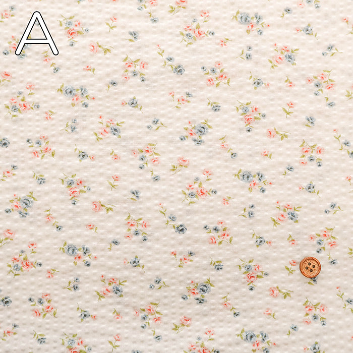 Cotton Ripple-printed Fabric - Petit Flowers - nomura tailor
