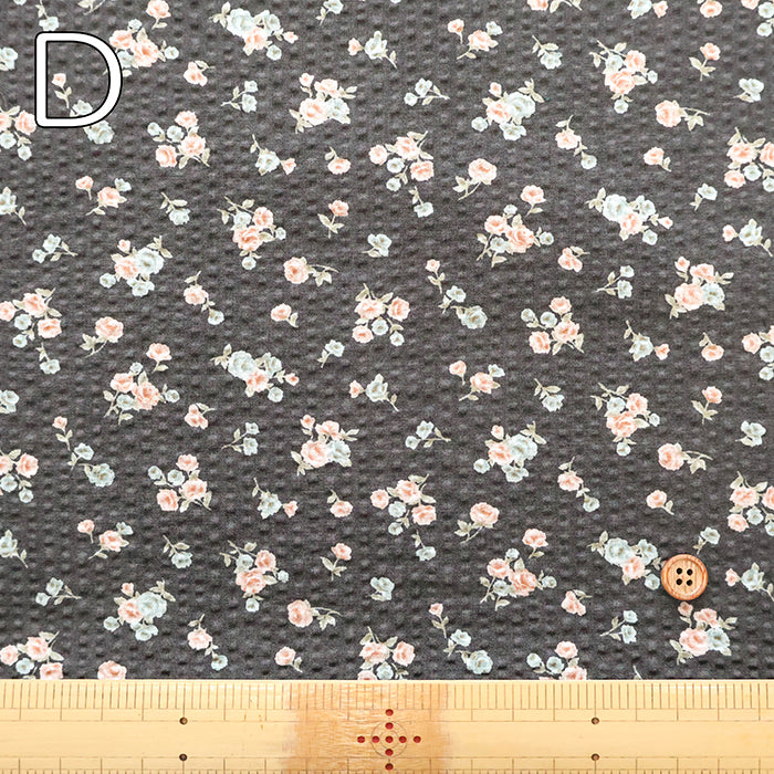Cotton Ripple-printed Fabric - Petit Flowers - nomura tailor