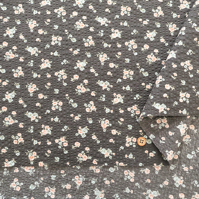 Cotton Ripple-printed Fabric - Petit Flowers - nomura tailor