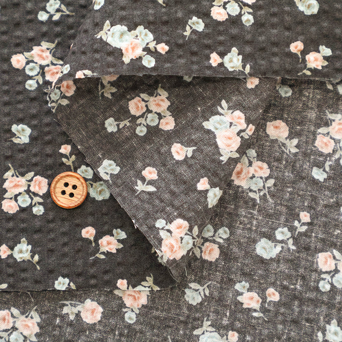Cotton Ripple-printed Fabric - Petit Flowers - nomura tailor