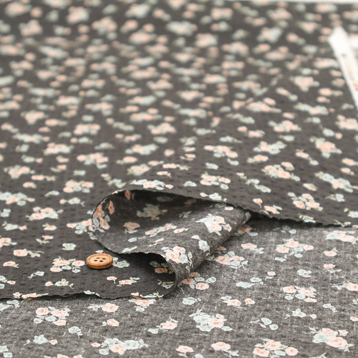 Cotton Ripple-printed Fabric - Petit Flowers - nomura tailor