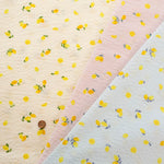 Cotton Ripple-printed Fabric  - Petit Lemon - nomura tailor