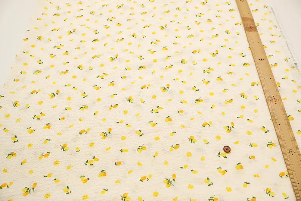 Cotton Ripple-printed Fabric  - Petit Lemon - nomura tailor