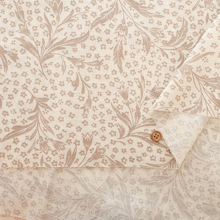 C/L Ripstop Printed Fabric - Flower - nomura tailor