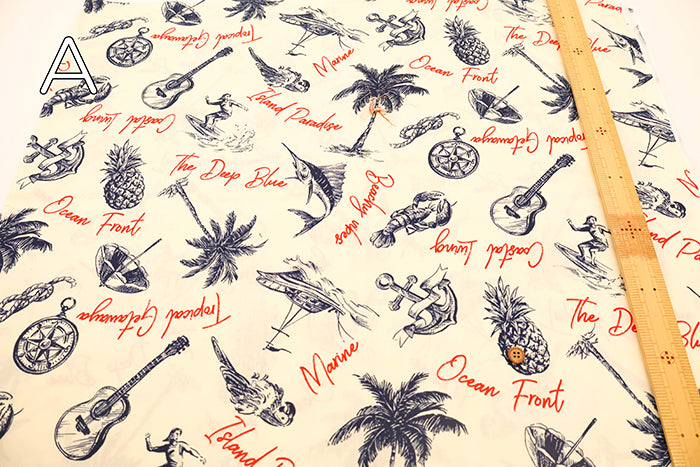 Air Tumbler Finish, Cotton Broad Printed Fabric - Resort - nomura tailor