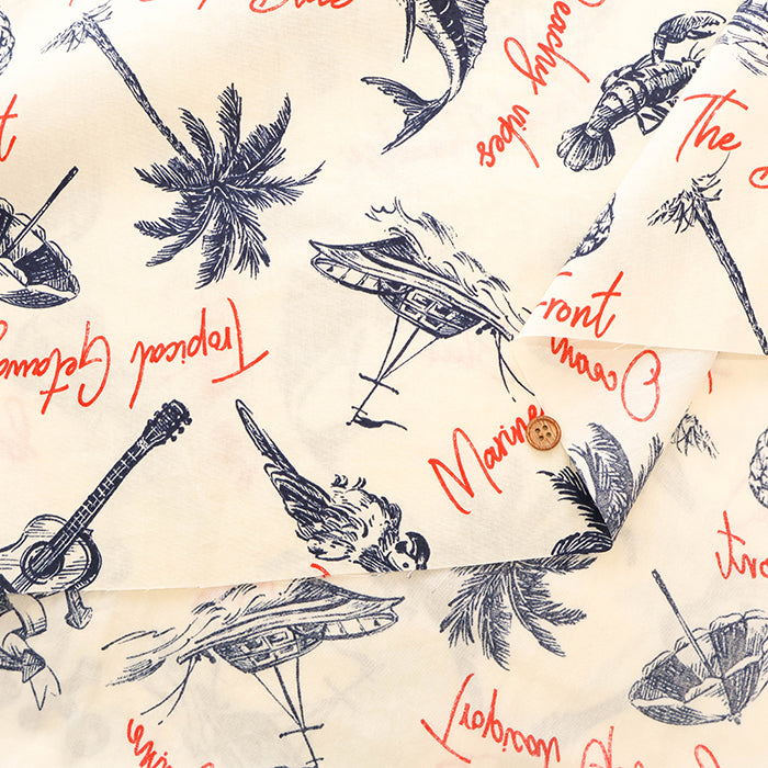 Air Tumbler Finish, Cotton Broad Printed Fabric - Resort - nomura tailor