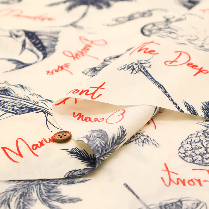Air Tumbler Finish, Cotton Broad Printed Fabric - Resort - nomura tailor